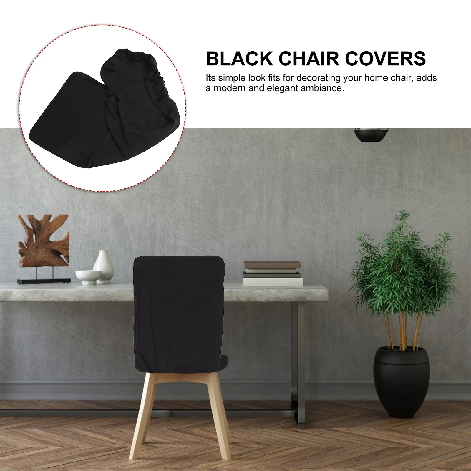 

1pc Stretch Chair Covers Black Elastic Banquet Chair Slipcovers Seat Protector For Wedding Dinning Home Decor