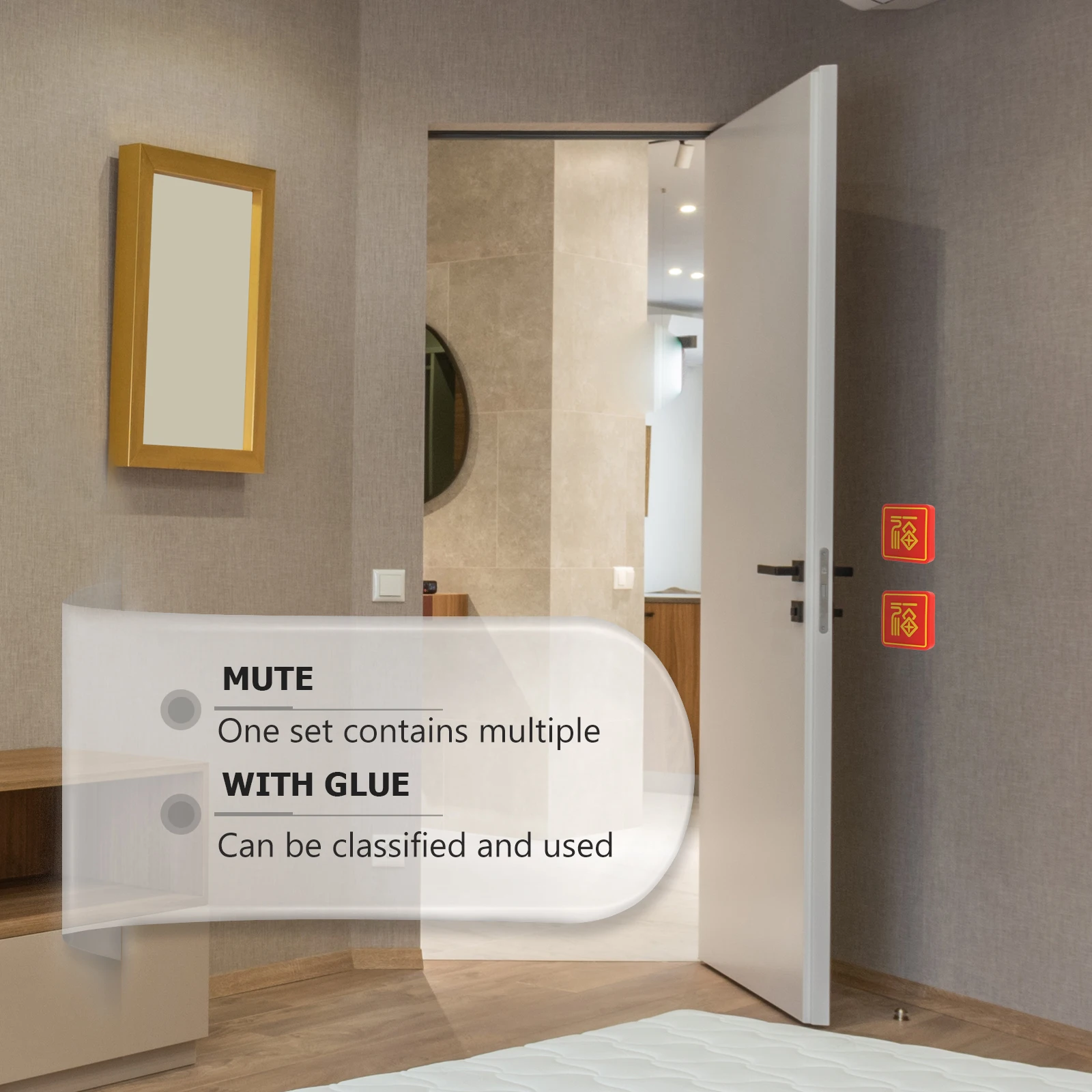 6pcs PVC Wall Protectors Self Adhesive Stoppers Knob Guards Crash Pad Protector from Door Knobs H Stoppers Cabinet Pads