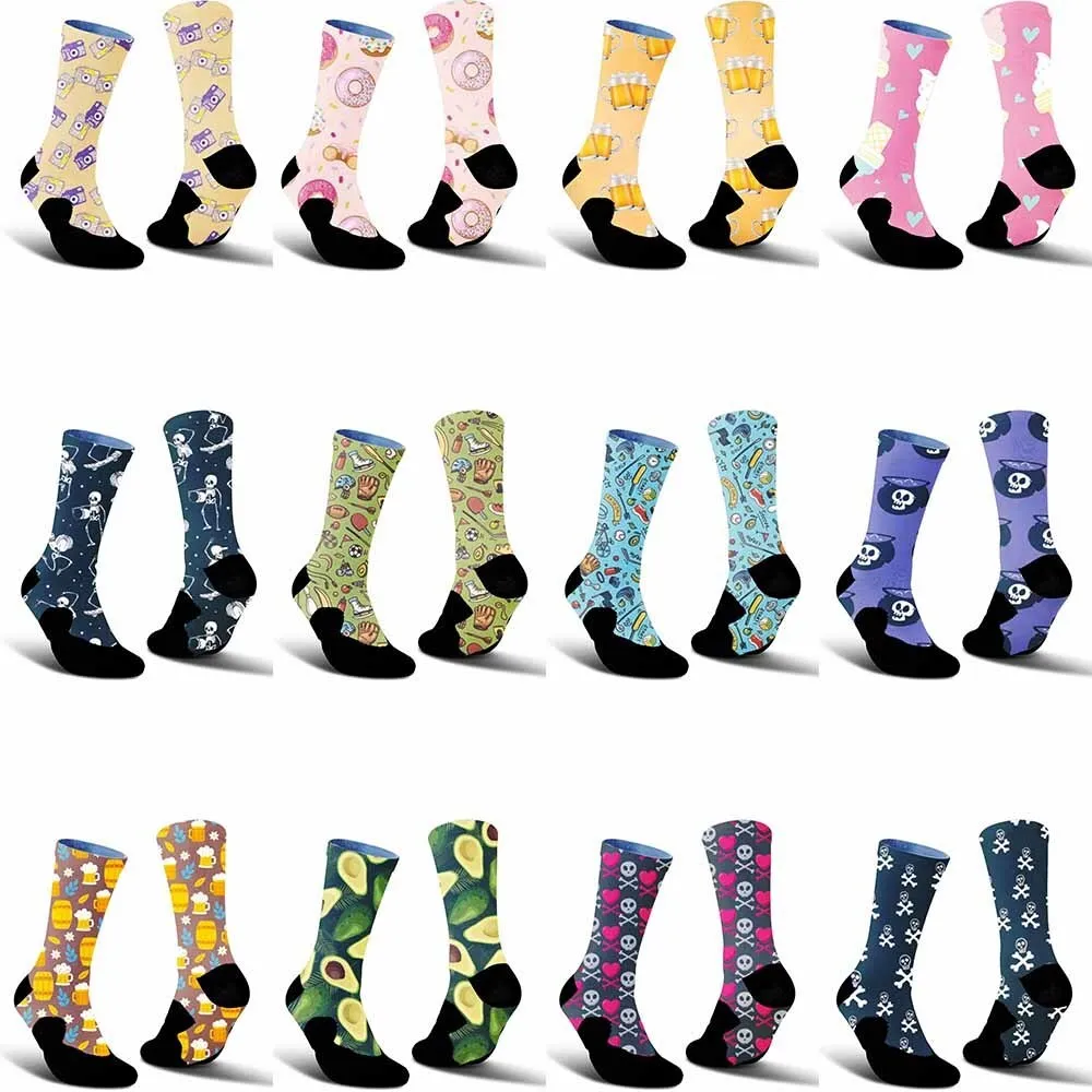 

Creative wheat and beer pattern sports cycling socks, unisex, lightweight, breathable, moisture wicking, fashionable and trendy