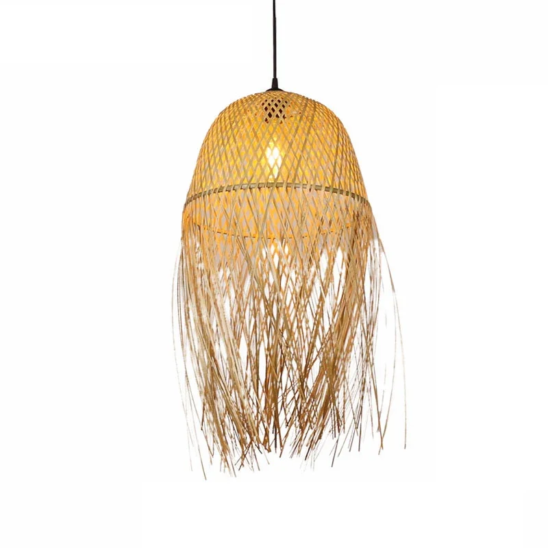 Bamboo craft lampshade chandelier restaurant bamboo lantern tea room handwoven lamp and Japanese lamp