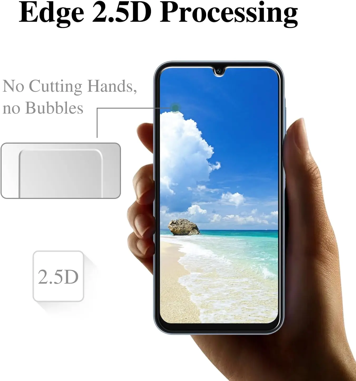 [3-Pack] Privacy Screen Protector for   A15 5G /  A15 Anti Spy Tempered Glass Film, Anti-Scratch,  Free, Case Friendly