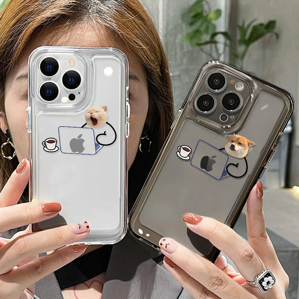 

Funny Working Cats Dogs Case For Iphone 14 12 13 11 Pro Max 12 Mini X XR XS Max 7 8 Plus SE 2020 14 Plus Shockproof Clear Case