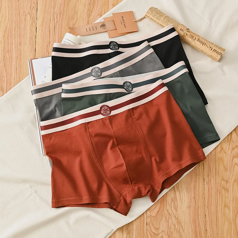 Boxers and Underpants Men Breathable Cotton Man Boxer Men's Boxer Briefs Men's Square Panties Man Underwear Hot Gifts Shorts Set