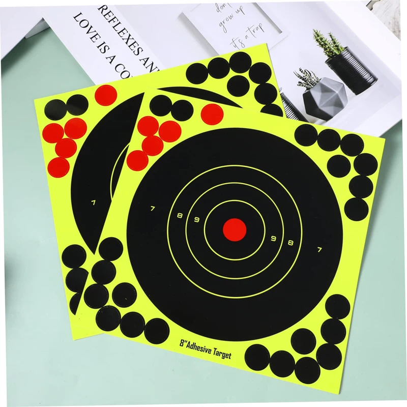 8Inch Self Adhesive 10Pcs Reactivity Shooting Target Paster Aim Training Reactive Target Papers Stickers Training Accessories