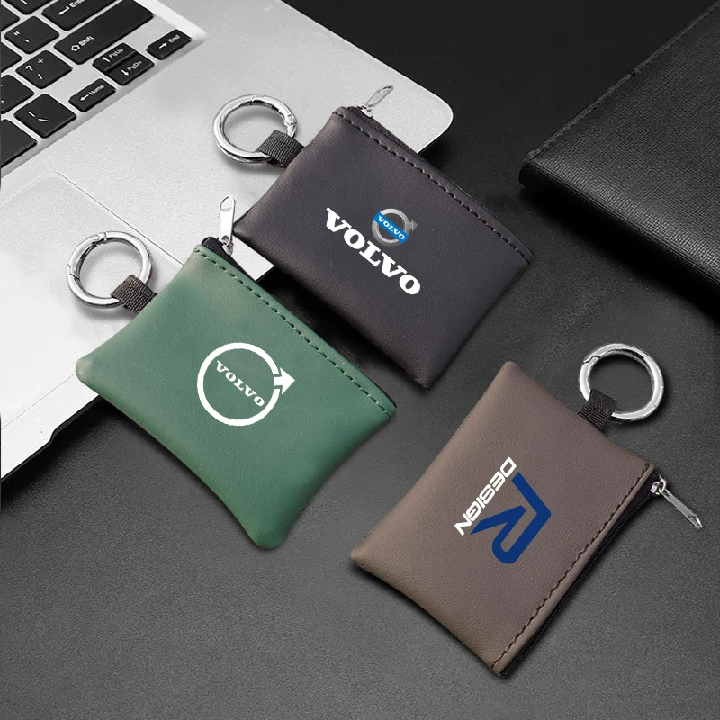 

Кожаный кошелек для ключей от автомобиля, сумка для карт, эмблема, аксессуары для Volvo Xc60 Xc90 V40 V60 S60 V50 V90 S80 C40 XC40 V70 XC70 C30 C70 Rdesign