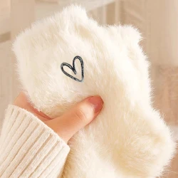 1/3Pairs Mink Fleece Super Soft Socks Women Ins Heart Solid Winter Warm Thick Coral Plush Sock Thermal Snow Home Sleep Floor Sox