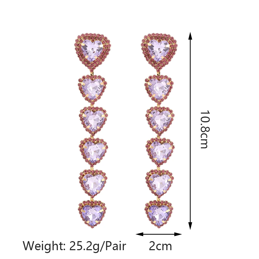 2023 New Fashion Heart Tassel Long Dangle Earrings For Women Girl Charm Luxury Elegant Cute Fairy Holiday Pendant Party Jewelry
