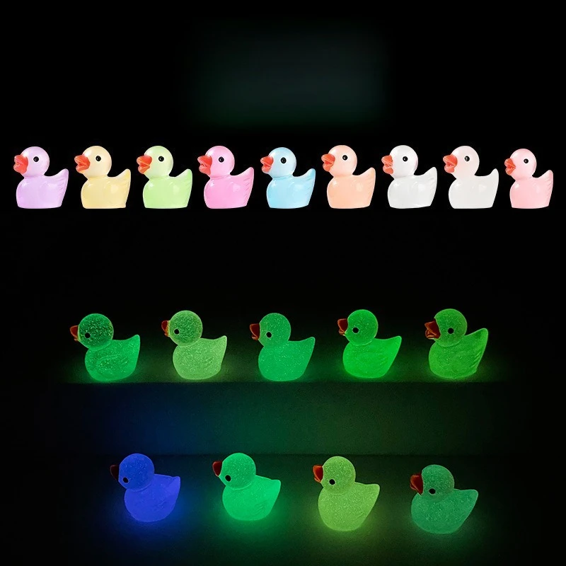 luminous duckling ornaments handmade resin accessories, micro landscape ornaments - Image 2
