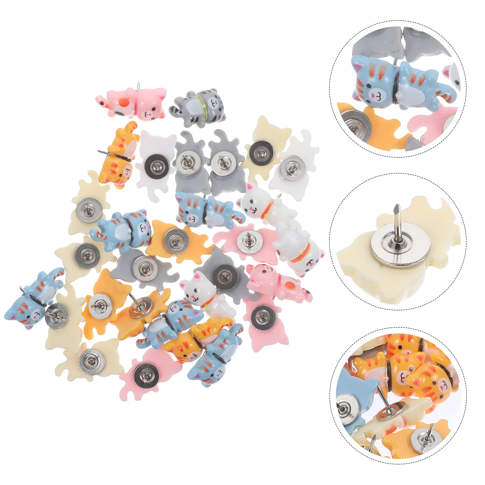 30 قطعة دبابيس ضغط القط مسامير الإبهام الزخرفية للوحة الفلين دبابيس خريطة معدنية صغيرة مكتب مكتب الملحقات لوحة الإعلانات المسامير الجدار