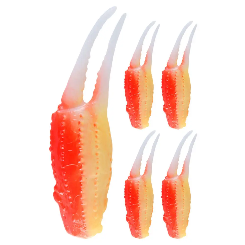 5Pcs Adorable Realistic Crab Claw Ornament for Living Room Table Kitchen Bar Decor Food Modeling Prop Simulation Crab Claw