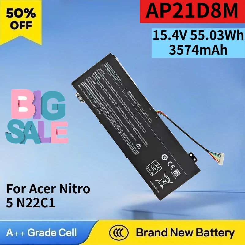 Newest AP21D8M 15.4V 55.03Wh 3574mAh Battery for Acer Nitro 5 N22C1 AN515-58-56CL AN515-58-766R 16 High Quality Laptop Battery