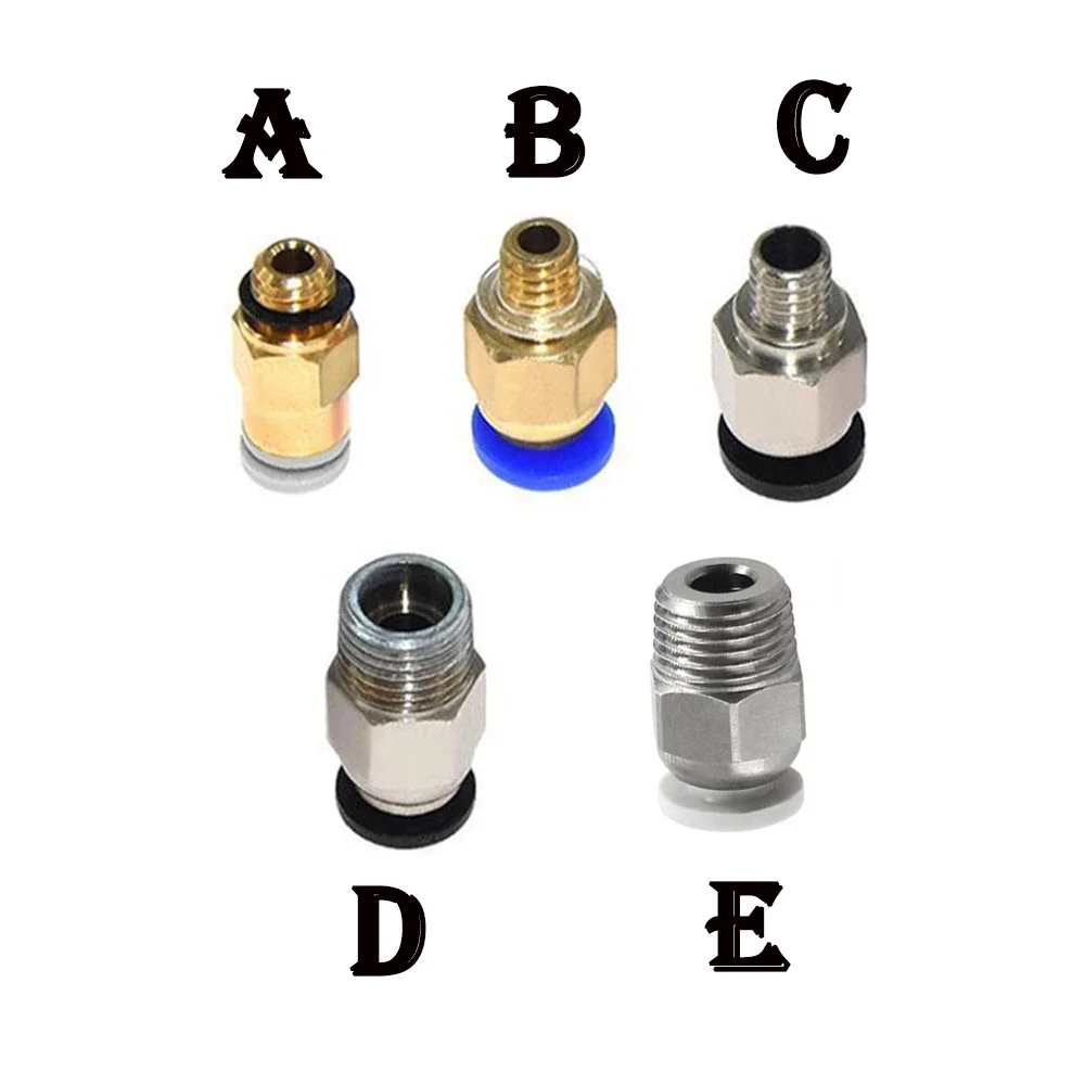 1/10 sztuk 3D części drukarki PC4-M6 armatura pneumatyczna złącze mosiężne części do MK8 OD 4mm 2mm żarnik rury M6 paszy złącze