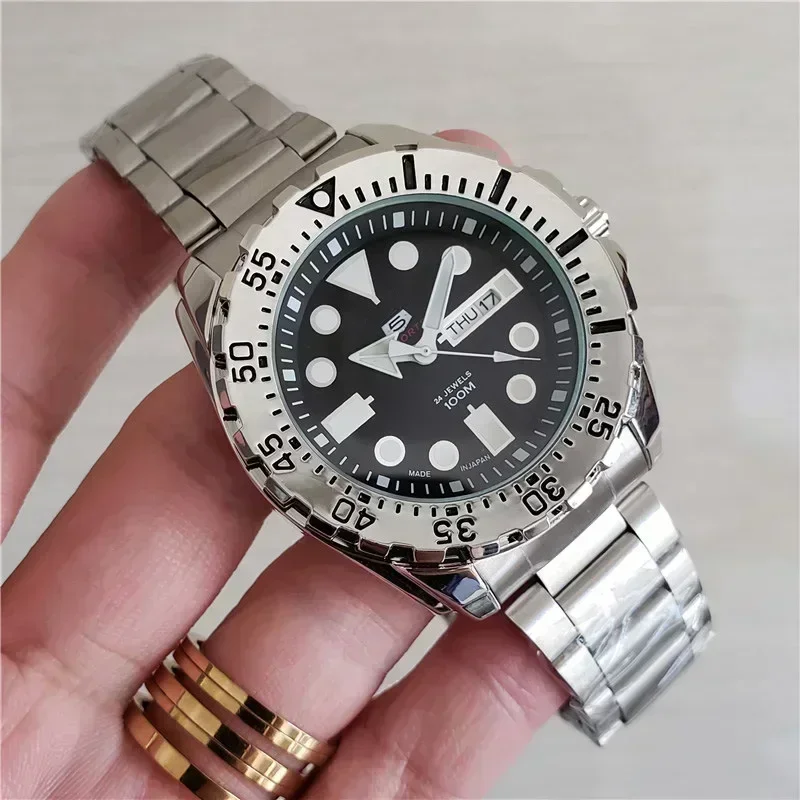 Reloj de cuarzo de lujo para hombre 2025, 44MM, acero inoxidable, cristal de zafiro, cronógrafo, indicador de fecha, 100M, resistente al agua, luminoso