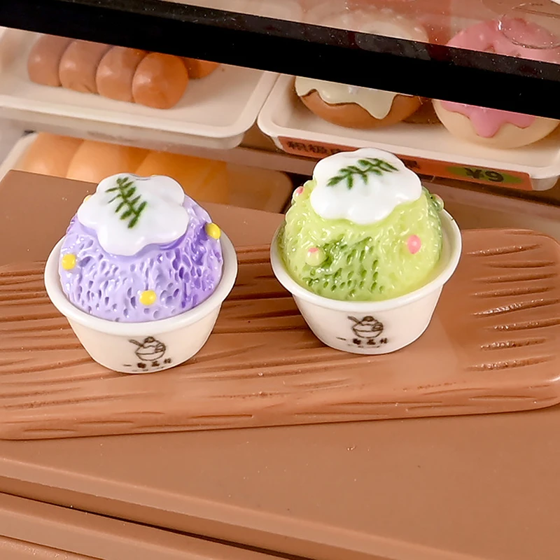 Casa de muñecas en miniatura para niños, juguete de comida de cocina, mermelada, cono de helado, decoración del hogar, juguetes para juego de imitación, 6 uds.