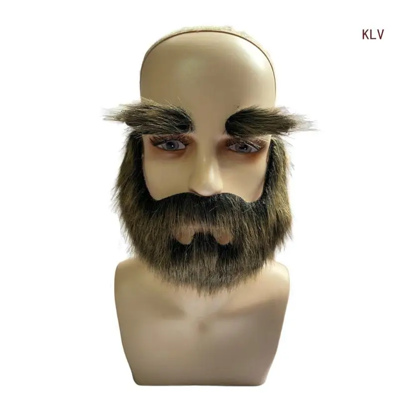 Künstliche Schnurrbärte, Augenbrauen-Set für Männer und Frauen, künstliche Bärte, Schnurrbärte, künstliche Augenbrauen, Cosplay,