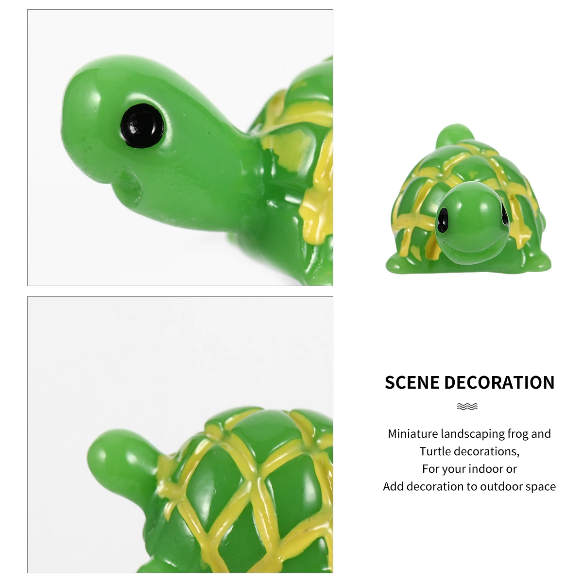 

6 Pcs Frogs Turtles Resin ornaments Green Decor L Adornment DIY Garden Statue Sculpture Outdoor
