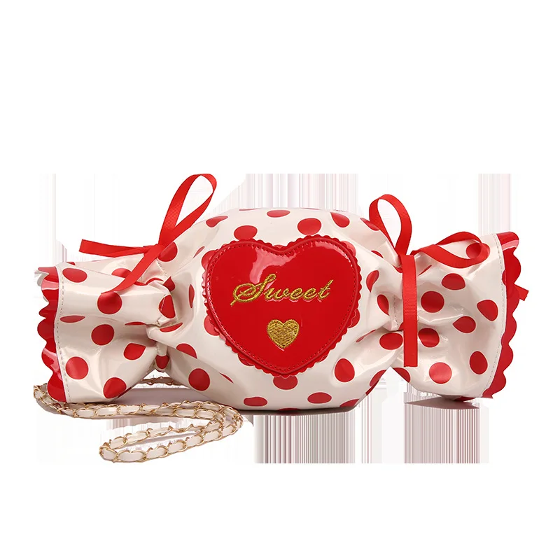 Fotografia 6: Bolsa Feminina de Moda, Bolsa Lady Love Candy, Bolsa Transversal com Laço, Bolsa com Letras, Bolsa de Mão com Corrente, Estilo Kawaii Doce, Presente para Meninas