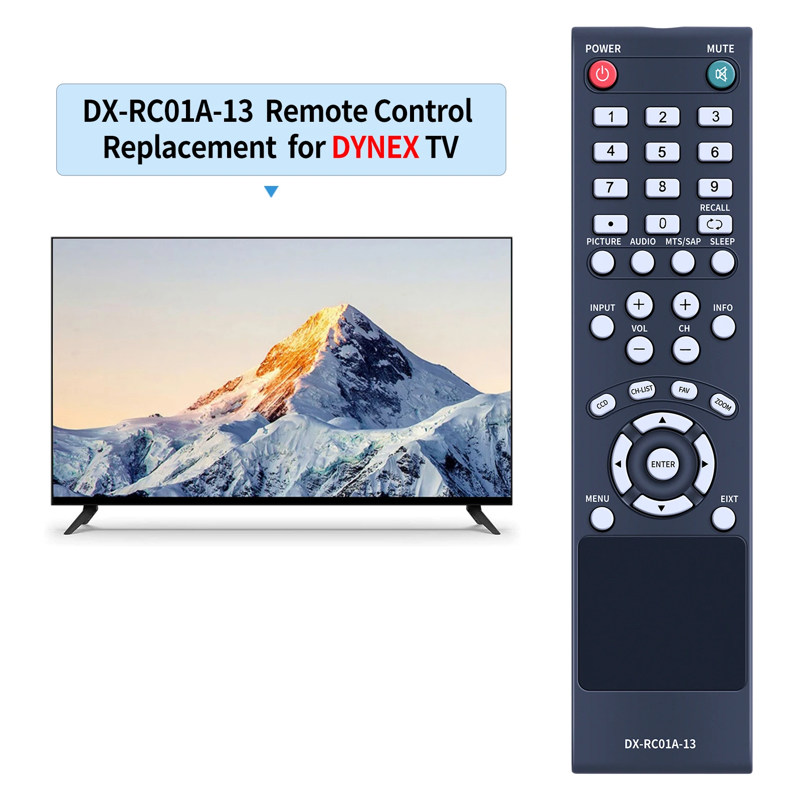 New Remote Control DX-RC01A-13 for DYNEX LCD HDTV DX32L200NA14 DX-32L200NA14