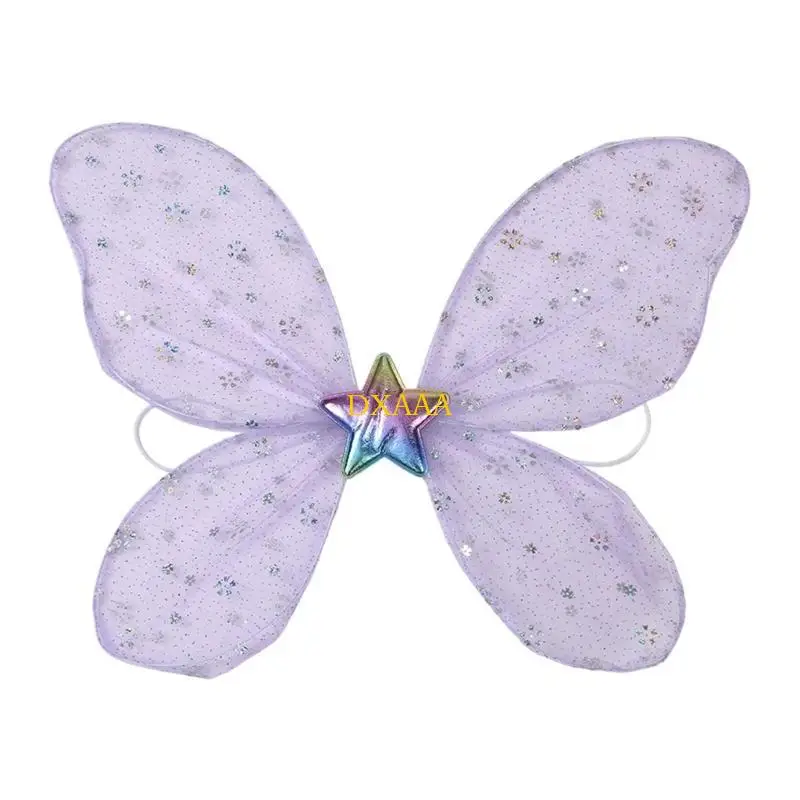 Dxaa fantasia asa borboleta, cosplay, asa fadas, dia bruxas, asa anjo, princesa, adereços performance, e
