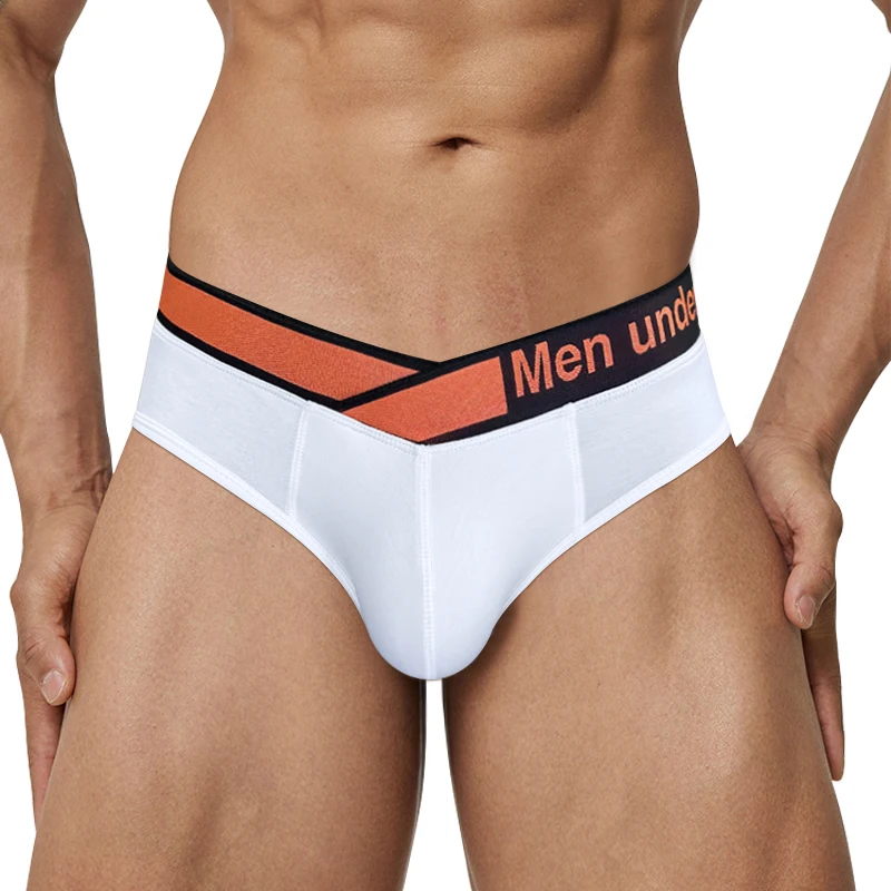 Bequeme männliche Modal Slips Modedesign orange Hüftgurt Unterwäsche Slips Sommer bequeme männliche Modal Slips