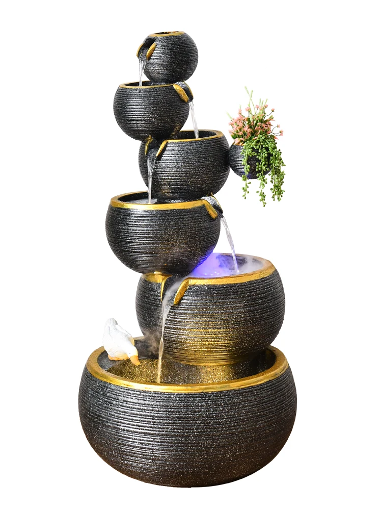 Creative Water Fountain Decoration Living Room Humidification Lucky Waterscape Modern Minimalist Floor Fish Pond Decoration