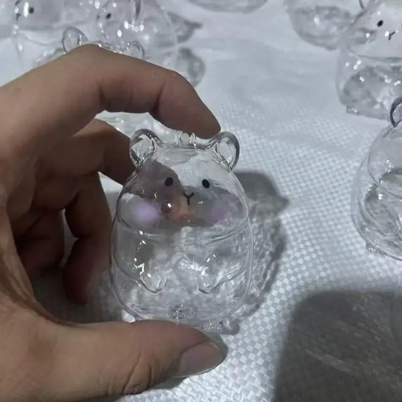 1 Stück Niedlicher Transparenter Haustier-Fellsammler in Hamsterform mit Abnehmbarem Pflegekamm für die Käfierreinigung – Detail 12