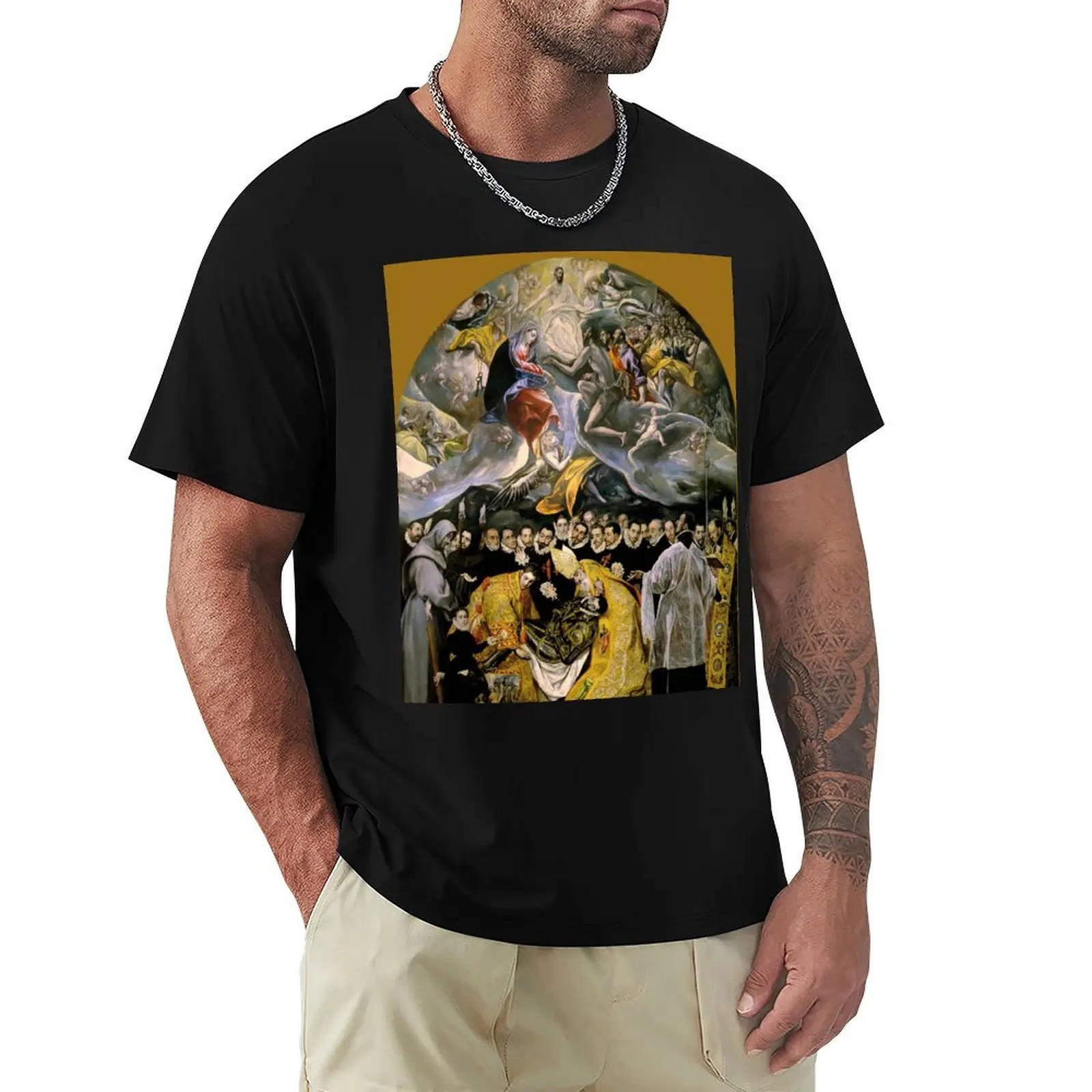 El Greco (Domenikos Theotokopoulos) The Burial of Count Orgaz T-Shirt Fashion Simple Casual Tee Shirt
