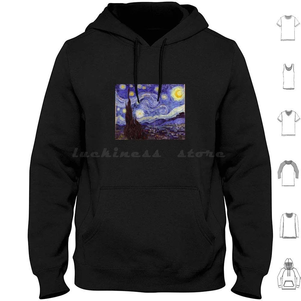 Vincent Van Gogh Starry Night Hoodie Cotton Long Sleeve Vincent Van Gogh Starry Night Starry Night Van Gogh Sternennacht