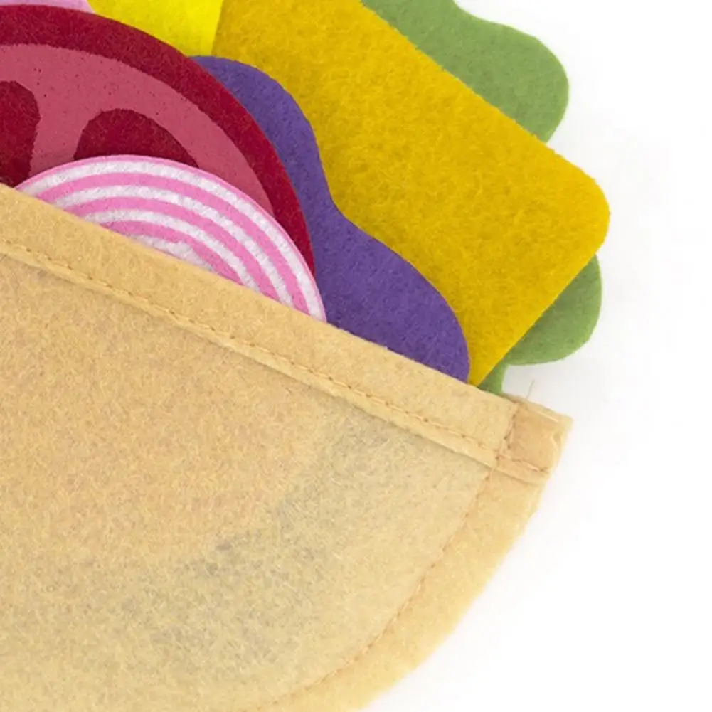 Kid Toy 28 Pcs Felt Play Food Set Hamburger Sandwich Stacking Toy Beef Steak Vegetable Pretend Kitchen Food for Kids Kid Gift