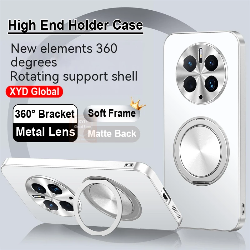 

For Huawei Mate 50 Pro Case Magnetic Holder Ring Cover For Huawei Mate 50 Pro Mate50 Phone Case Shell 360 Bracket Stand
