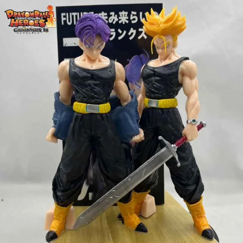 20cm Dragon Ball Z Tranks Gk Temple Tl Super Saiya Animation Figure Tabletop Decoration Hand Model Boy Birthday Holiday Gift