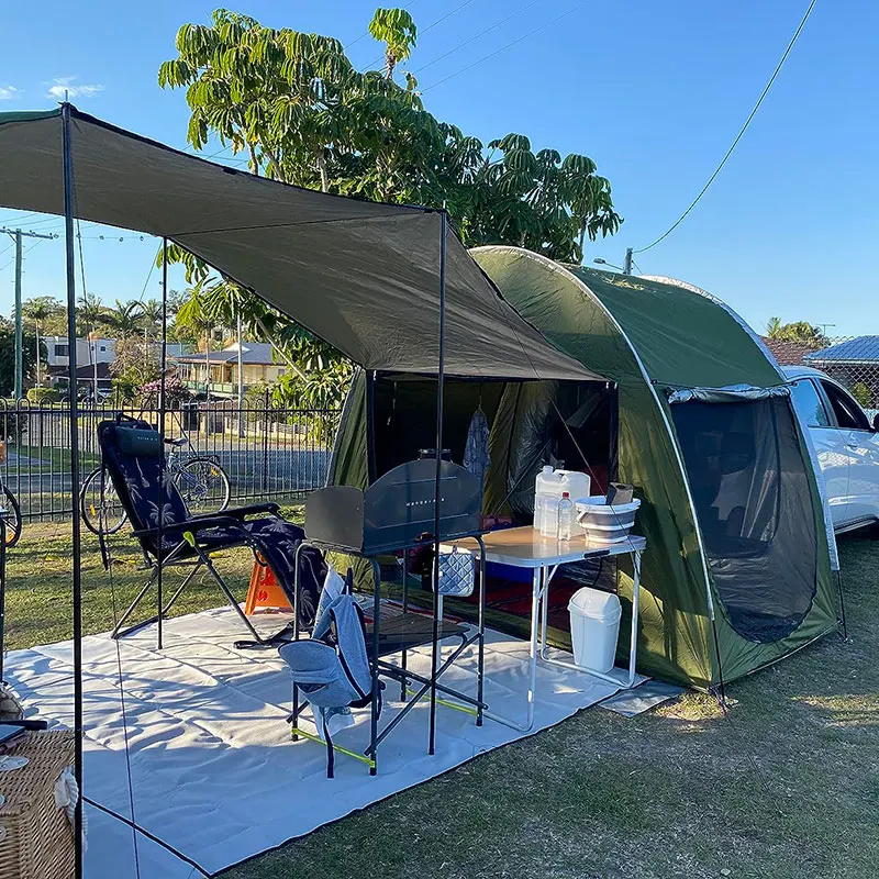 Tenda per auto impermeabile per la famiglia, facile installazione per 3-4 persone, capacità di dormire, grande capacità, viaggi all\'aperto, adatta