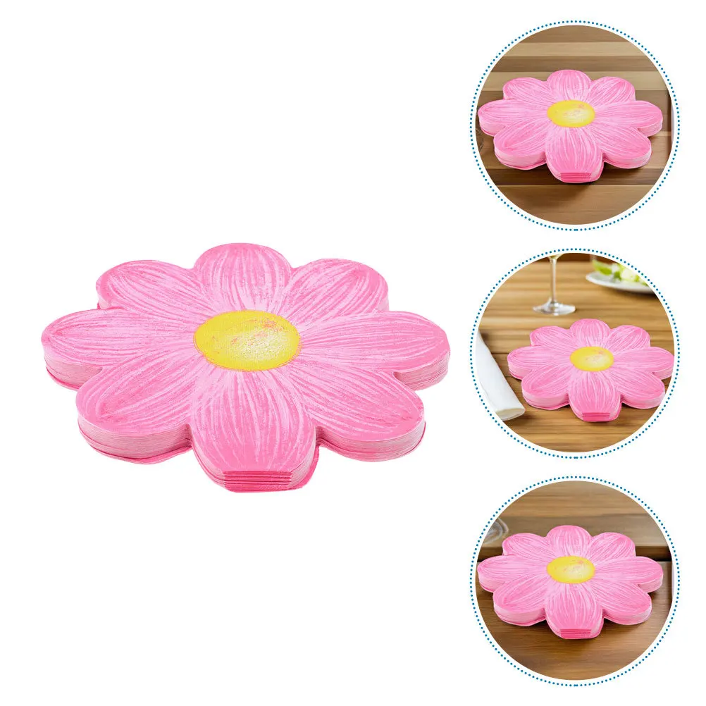 

320pcs Floral Birthday Supplies Daisy Disposable Guest Table Napkins Decorative Paper Tissue For Celebrations Spring