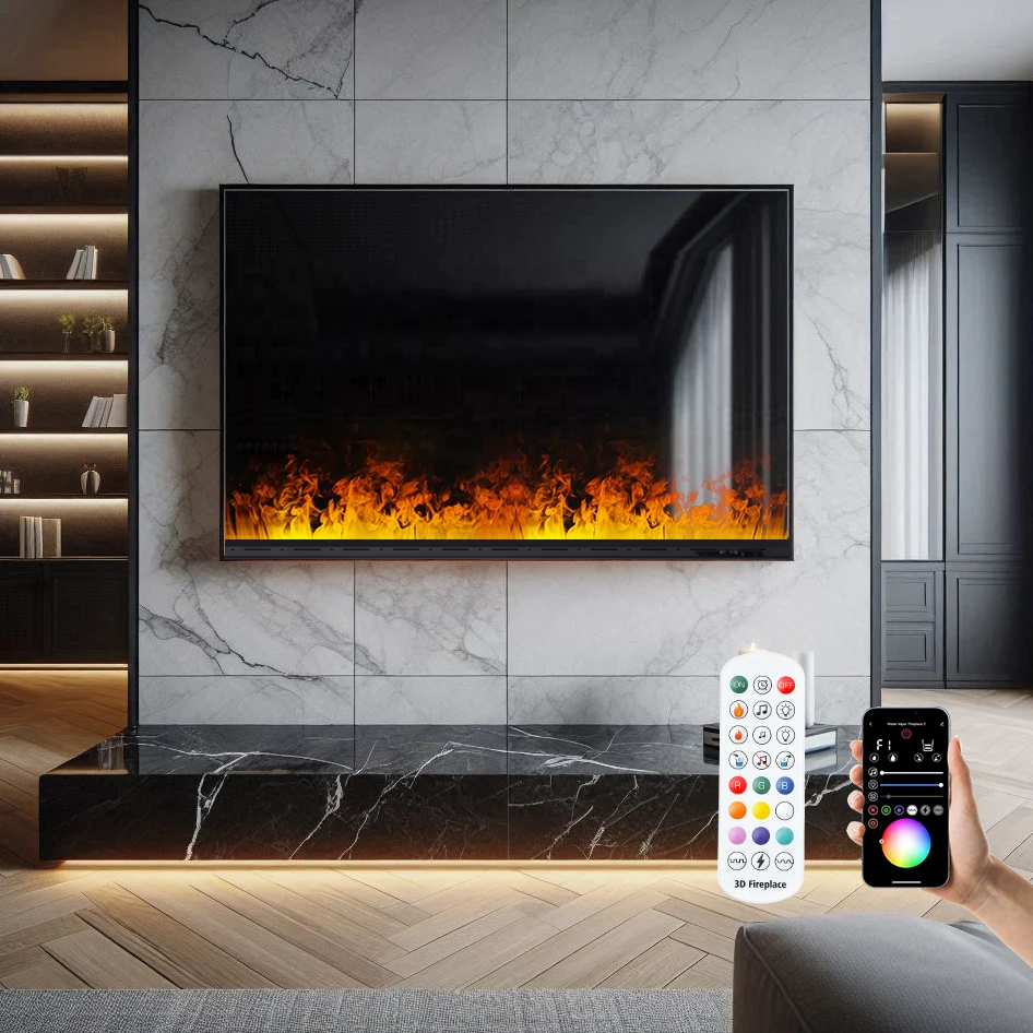 3D atomized fireplace without fire risk ECO smart interior decoration simulated color flame water mist water steam fireplace