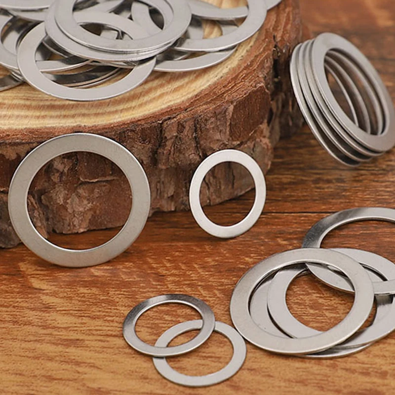 0.1 0.2 0.3 0.5mm Ultra Thin Flat Washer 304 Stainless Steel Adjusting Flat Gasket Of Thick Ultra Thin Shim Din988 M2~m40 10pcs 5