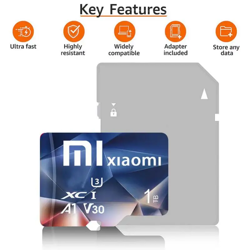 Xiaomi 2TB SD V60 128GB Micro TF/SD Card Class 10 แฟลชความเร็วสูงการ์ดหน่วยความจํา 512GB 256GB SD สําหรับกล้องโทรศัพท์