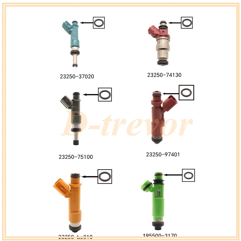Para toyota lexus mazda mitsubishi 90% modelos 100 peças de borracha injector combustível orings diâmetro tamanho 11.6mm od 7.8mm vermelho