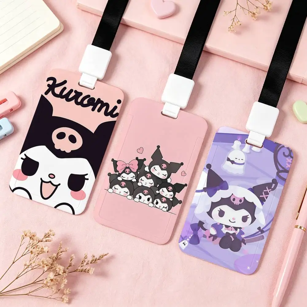 Kawaii K-Kuromi NFC Contactless Sliding Card Sleeve For Student Cards, Bus Cards, ID Cards, And Work Permits