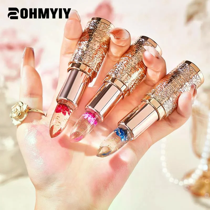 ลิปสติกเจลลี่ใสเปลี่ยนสี บำรุงริมฝีปาก กันน้ำ ติดทนนาน แต่งหน้าสวยเซ็กซี่ ลิปกลอส