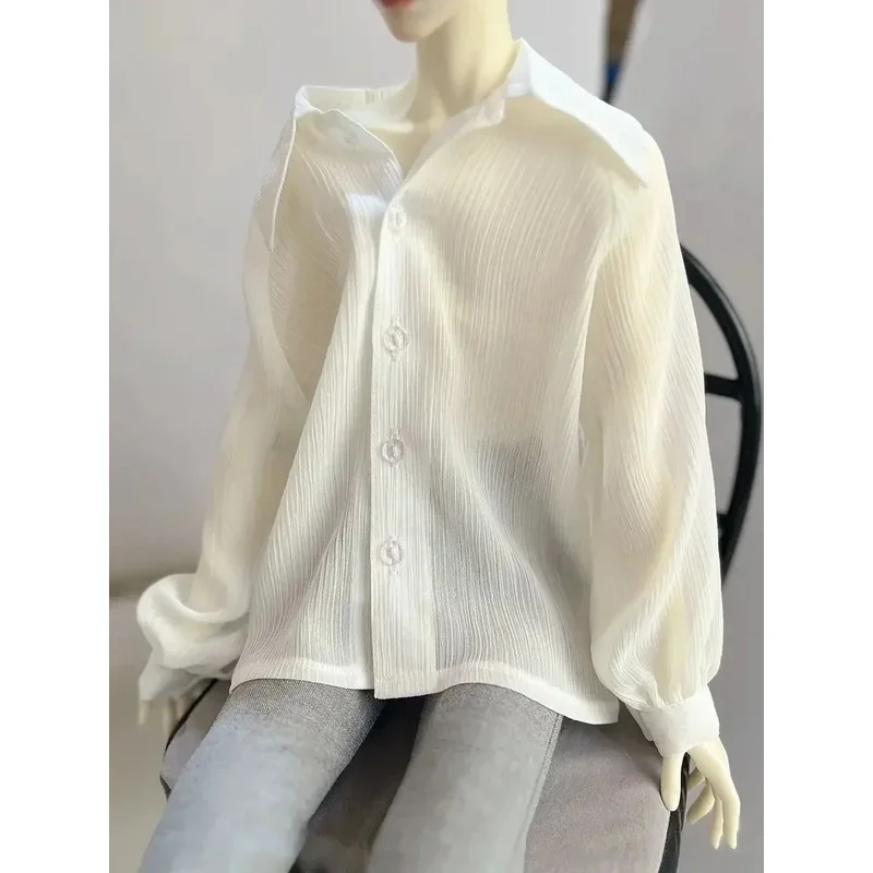 45/60/68/73/75cm Doll's Clothes Transparent White Chiffon Shirt for 1/4 1/3 Bjd Doll Clothing Top Diy Girl Toys Doll Accessories