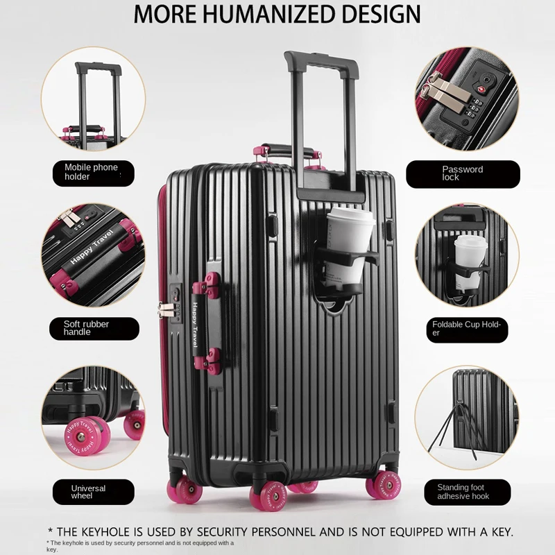 حقيبة أمتعة للكمبيوتر الشخصي بفتحة جانبية للنساء مقاس 20 بوصة حقيبة حمل متعددة الوظائف مقاس 28 بوصة قابلة للتوسيع ذات سعة كبيرة #1