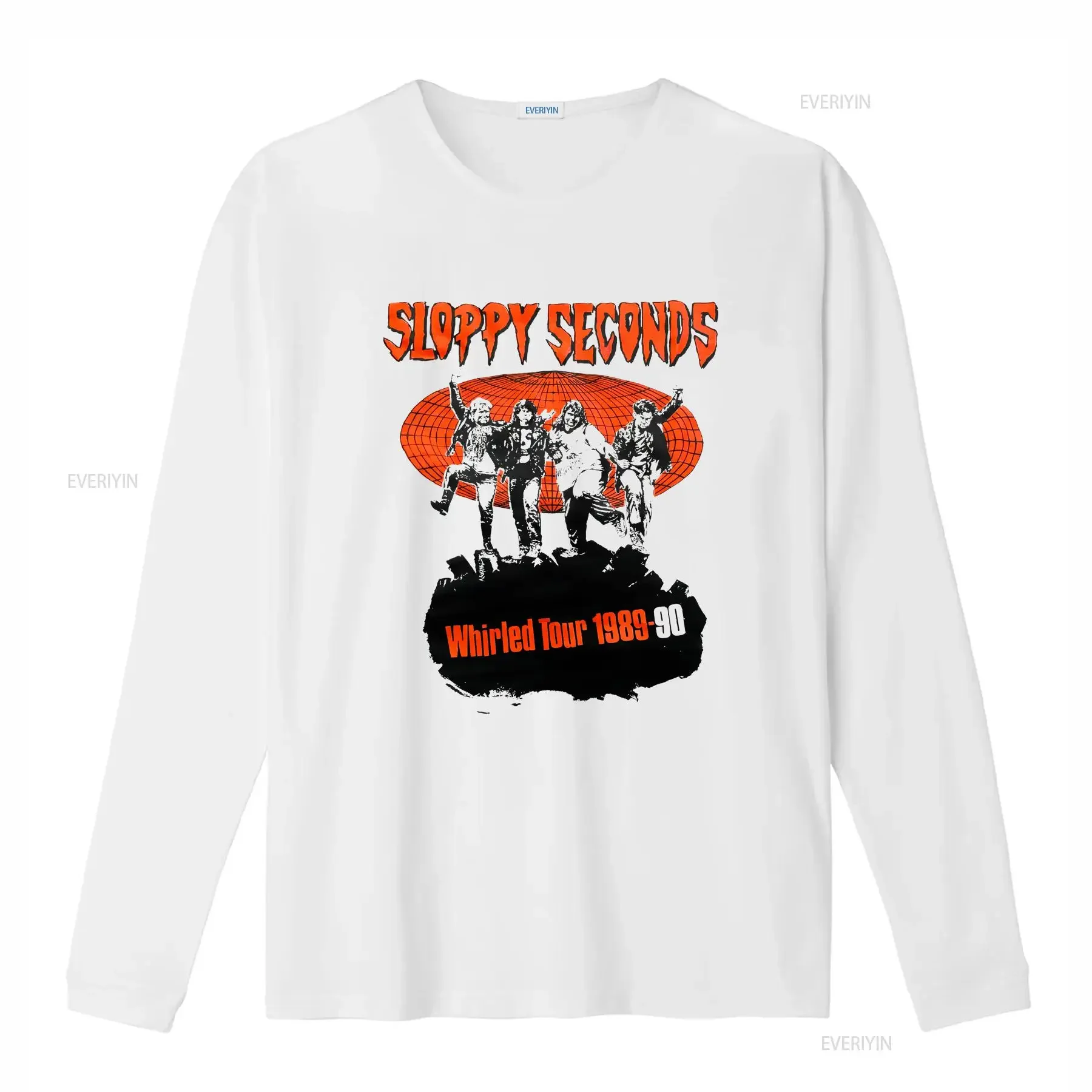 Vtg Sloppy Seconds 1989 Tour T Shirt pop punk g whiz screeching weasel queers vintage Washed graphic Casual fashion