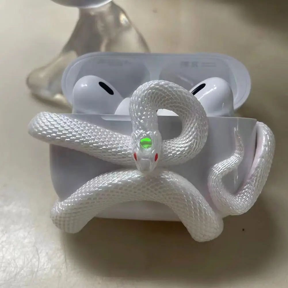 Snake Shaped Case Cover for Airpods Pro/Pro 2 Creative 3D Snake Earphone Case Cover Drop Wireless Earphone Case