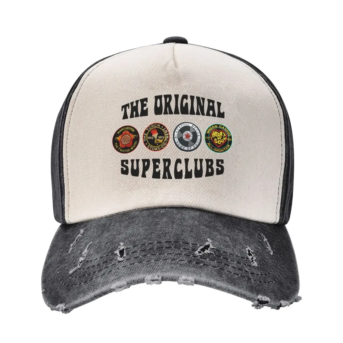 

Оригинальный дизайн Northern Soul Superclubs от Pipberry Бейсбольная кепка Хип-хоп Рыболовная шляпа Мужская шляпа Одежда для гольфа Мужская женская