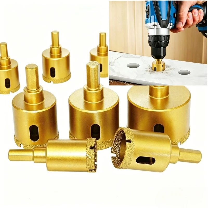 

6-40mm coated diamond drill bit suitable for drilling operations on porcelain marble quartz stone granite and ordinary glass