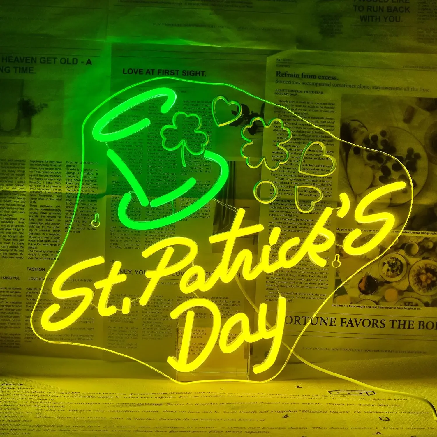 

St Patricks Day Neon Sign USB Dimmable Green Hat Neon Light Signs for Wall Decor USB Led Sign for Bedroom Living Room Wall Art