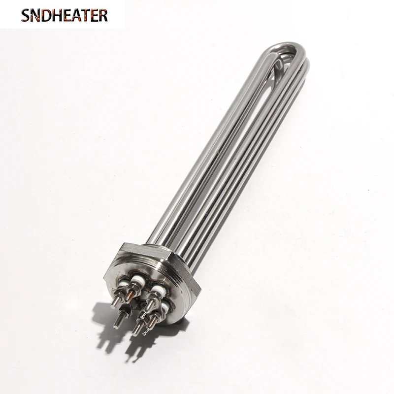 SNDHEATER SUS304 Brewing Resistance 110V 220V 380V Electric Water Heating Element DN32 41mm DN40 47mm Thread Immersion Heater