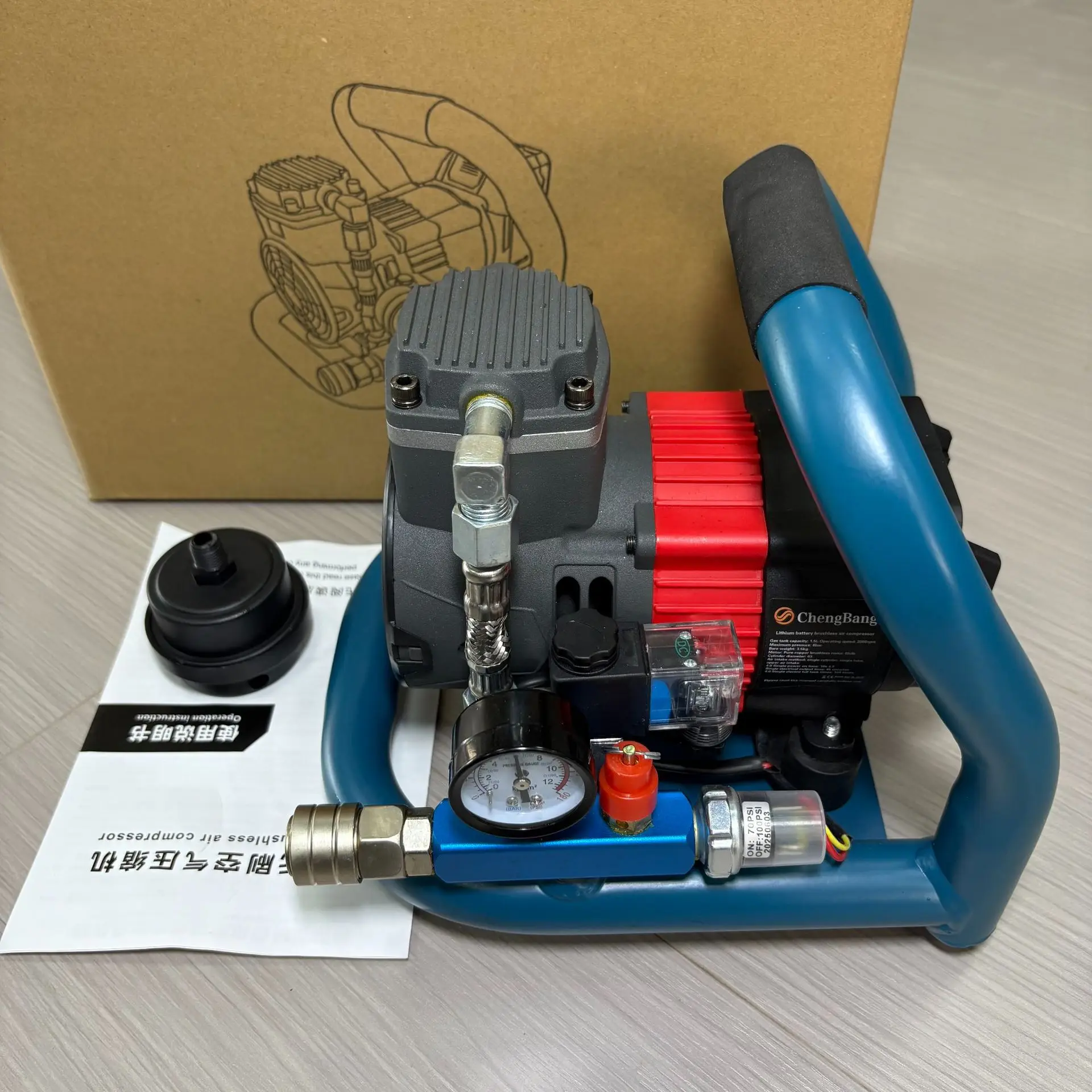 

Lithium battery brushless air compressor type A MT socket