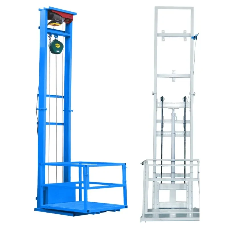 Electric Hydraulic Lift Small Warehouse Simple Freight Elevator Guide Rail Monorail Platform
