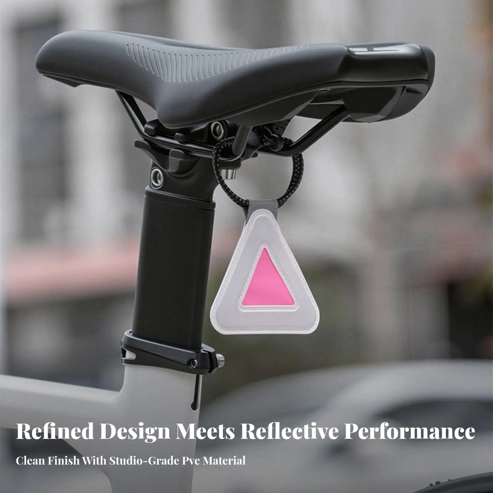 Purple Reflective Bike Strap with Clip for Saddle High Visibility PVC Lattice Warning Tag for Night Ride Protection